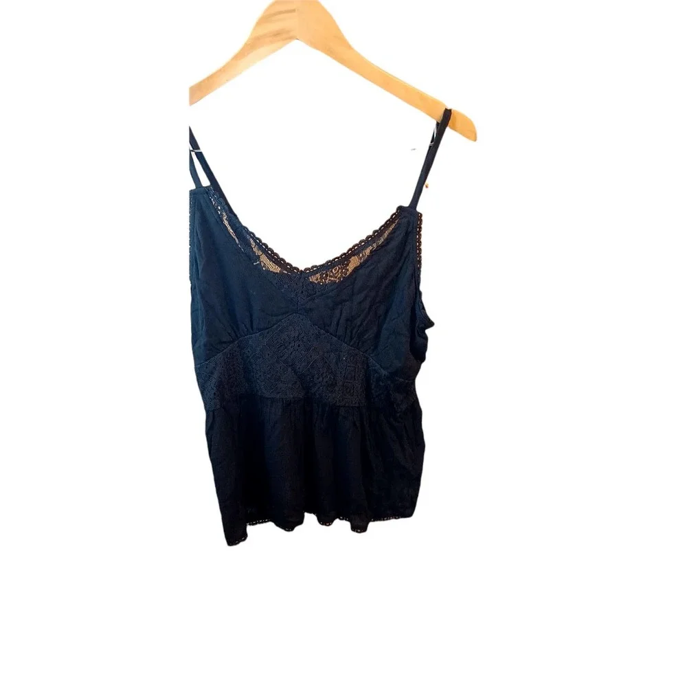 American Rag Cie Wrap Back Lace Sleeveless Camisole in Classic Black, Size XL - Picture 2 of 4